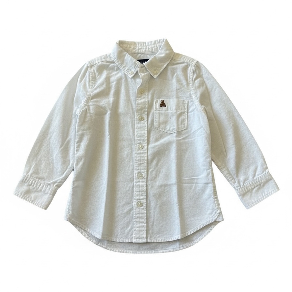 NWT GAP Baby White Oxford Button-Down Shirt w/ Bear – Size 4Y
